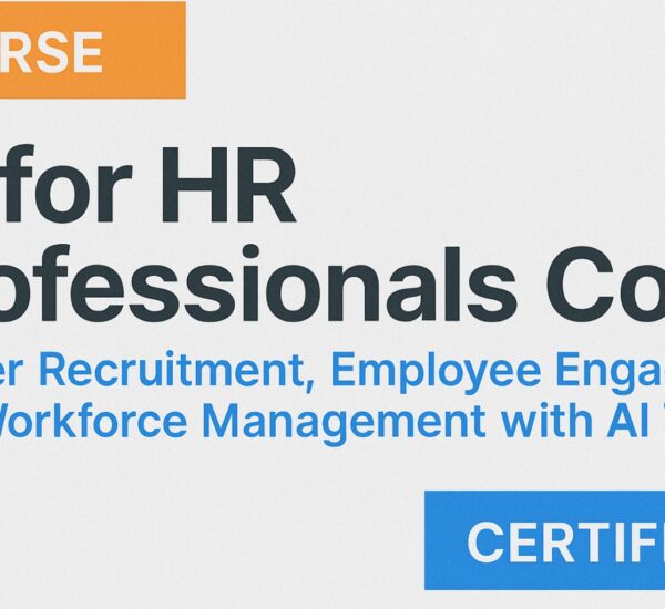 AI for HR Professionals Course offered by SmartNet Academy. Master AI-driven HR solutions for recruitment, employee engagement, and workforce management. Gain practical skills and receive a Certificate of Completion to advance your career in HR technology.