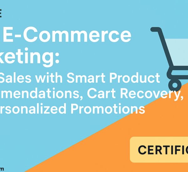 AI in E-Commerce Marketing is a powerful course by SmartNet Academy that teaches how to boost sales with smart product recommendations cart recovery and personalized promotions while earning a professional certificate to prove your marketing expertise